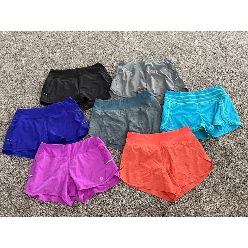 Athleta Run With It Textured Running Shorts Womens Size S Lot of 7